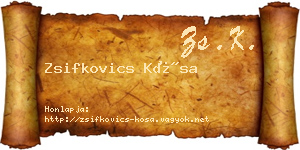Zsifkovics Kósa névjegykártya